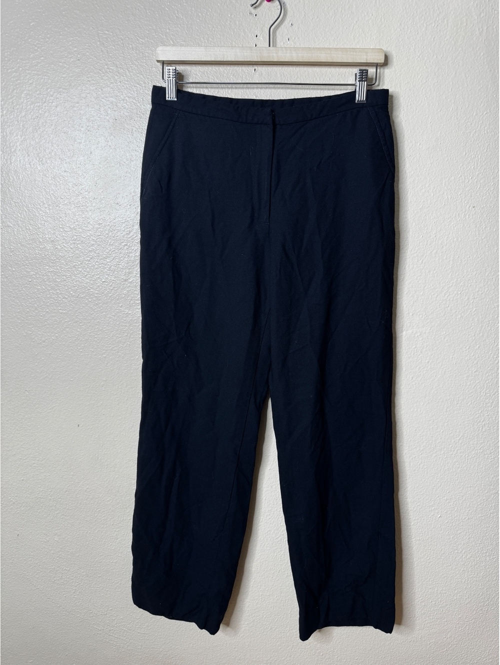 Eileen Fisher Womens Small Black Lightweight Wool Blend Dress Pants Workwear